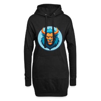 Manticore Mignon Kawaii Dessin Animé Animal Animal Pet Logo - Sweat-shirt à capuche long Femme - noir - Devant