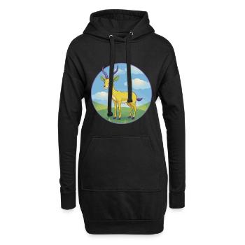 Antilope Niedliche Kawaii Cartoon Clipart Tier Haustier - Hoodie-Kleid - Schwarz - Vorne