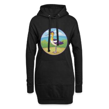Avocet Niedliche Kawaii Cartoon Clipart Tier Haustier - Hoodie-Kleid - Schwarz - Vorne