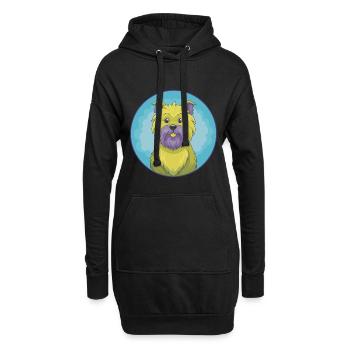 Affenpinscher chien mignon Kawaii dessin animé animal de compagnie - Sweat-shirt à capuche long Femme - noir - Devant