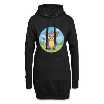 Aye Aye Niedliche Kawaii Cartoon Clipart Tier Haustier - Hoodie-Kleid - Schwarz - Vorne