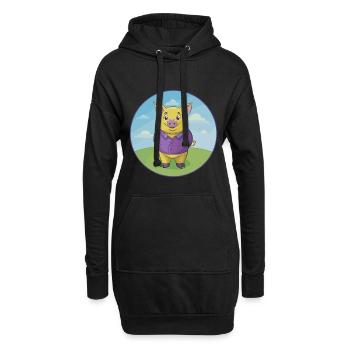 Schwein Niedlich Kawaii Cartoon Clipart Tier Haustier - Hoodie-Kleid - Schwarz - Vorne