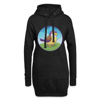 Spatz Niedlich Kawaii Cartoon Clipart Tier Haustier - Hoodie-Kleid - Schwarz - Vorne