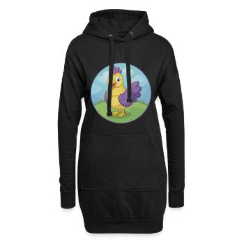 Huhn Niedliche Kawaii Cartoon Clipart Tier Haustier - Hoodie-Kleid - Schwarz - Vorne