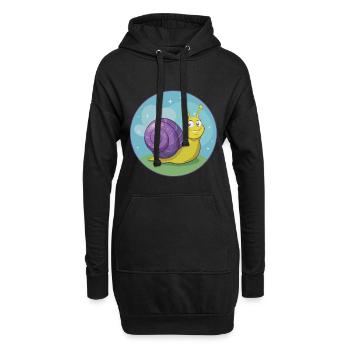 Schnecke Niedlich Kawaii Cartoon Clipart Tier Haustier - Hoodie-Kleid - Schwarz - Vorne