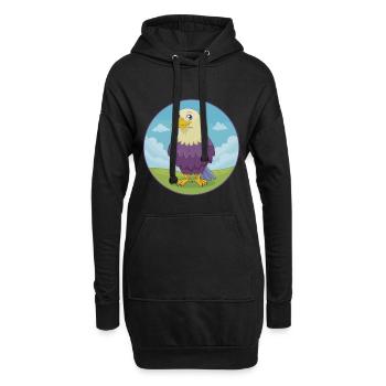 Adler Niedlich Kawaii Cartoon Clipart Tier Haustier - Hoodie-Kleid - Schwarz - Vorne