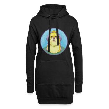 Shih Tzu Hund Niedliche Kawaii Cartoon Clipart Tier - Hoodie-Kleid - Schwarz - Vorne
