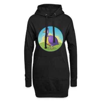 pintade mignon kawaii dessin animé clipart animal de compagnie - Sweat-shirt à capuche long Femme - noir - Devant