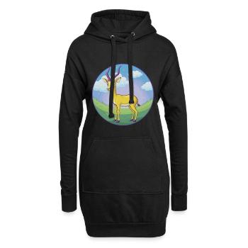 Impala Niedliche Kawaii Cartoon Clipart Tier Haustier - Hoodie-Kleid - Schwarz - Vorne