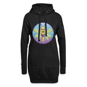 Libelle Niedliche Kawaii Cartoon Clipart Tier Haustier - Hoodie-Kleid - Schwarz - Vorne