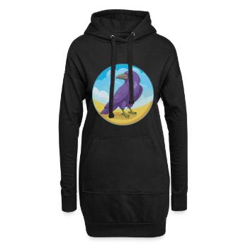 Rabe Niedliche Kawaii Cartoon Clipart Tier Haustier - Hoodie-Kleid - Schwarz - Vorne