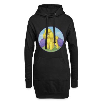 Pudel Hund Niedlich Kawaii Cartoon Clipart Tier Haustier - Hoodie-Kleid - Schwarz - Vorne