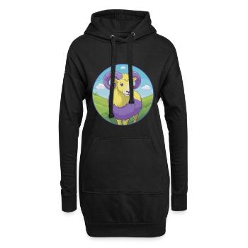 Ram Niedliche Kawaii Cartoon Clipart Tier Haustier - Hoodie-Kleid - Schwarz - Vorne