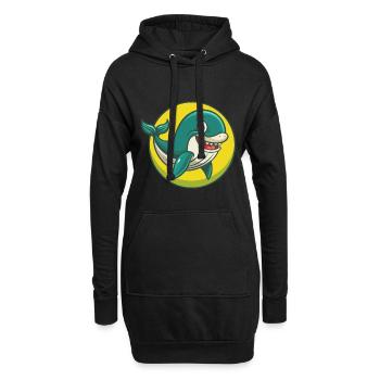 Blauwal Niedlich Kawaii Cartoon Clipart Haustier Tier - Hoodie-Kleid - Schwarz - Vorne
