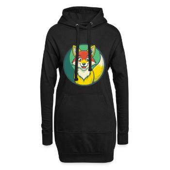 Fuchs süße Kawaii Cartoon Clipart Haustier Tier - Hoodie-Kleid - Schwarz - Vorne
