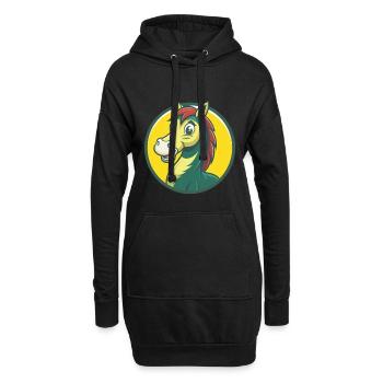 cheval mignon kawaii dessin animé clipart animal de compagnie - Sweat-shirt à capuche long Femme - noir - Devant