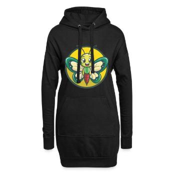 papillon mignon kawaii dessin animé clipart animal de compagnie - Sweat-shirt à capuche long Femme - noir - Devant