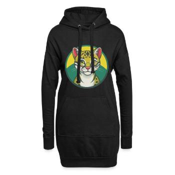 Ocelot Cute Kawaii Cartoon Clipart Pet Animal - Hoodie Dress - black - Front