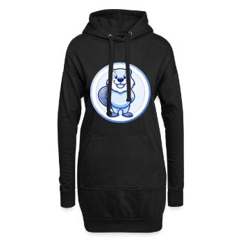 Biber Blau Kawaii Cartoon Figur Clipart Haustier - Hoodie-Kleid - Schwarz - Vorne