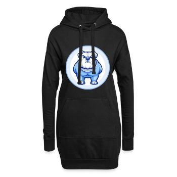 Bulldogge Blau Kawaii Cartoon Figur Clipart Haustier - Hoodie-Kleid - Schwarz - Vorne