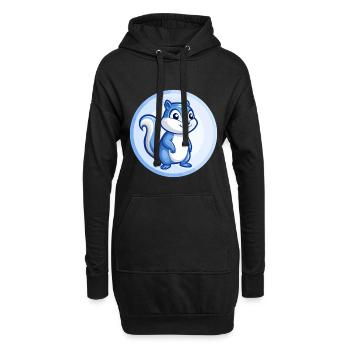 tamia bleu kawaii dessin animé personnage clipart animal de compagnie - Sweat-shirt à capuche long Femme - noir - Devant