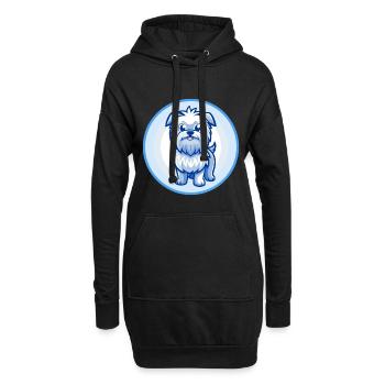 Affenpinscher chien bleu kawaii personnage de dessin animé - Sweat-shirt à capuche long Femme - noir - Devant