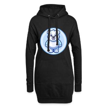 ours bleu kawaii dessin animé personnage clipart animal de compagnie - Sweat-shirt à capuche long Femme - noir - Devant