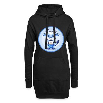 Bongo Blau Kawaii Cartoon Figur Clipart Haustier - Hoodie-Kleid - Schwarz - Vorne