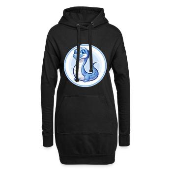 Basilisk Blau Kawaii Cartoon Figur Clipart Haustier - Hoodie-Kleid - Schwarz - Vorne