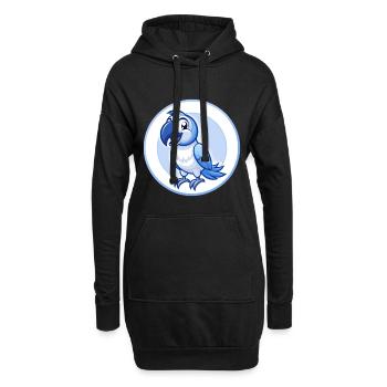 Papagei Blau Kawaii Cartoon Figur Clipart Haustier - Hoodie-Kleid - Schwarz - Vorne