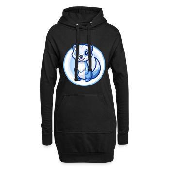 Frettchen Blau Kawaii Cartoon Figur Clipart Haustier - Hoodie-Kleid - Schwarz - Vorne