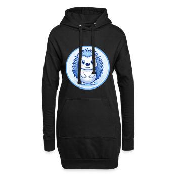 Igel Blau Kawaii Cartoon Figur Clipart Haustier - Hoodie-Kleid - Schwarz - Vorne