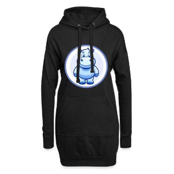 Nilpferd Blau Kawaii Cartoon Figur Clipart Haustier - Hoodie-Kleid - Schwarz - Vorne