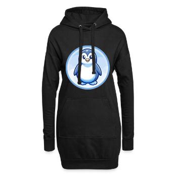 Penguin Blue Kawaii Cartoon Character Clipart Pet - Hoodie Dress - black - Front