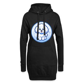 Pudel Hund Blau Kawaii Cartoon Figur Clipart - Hoodie-Kleid - Schwarz - Vorne