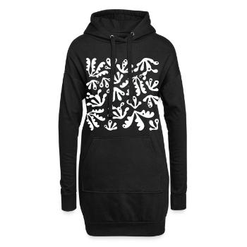 Abstrakt Koralle L Weiß - Hoodie-Kleid - Schwarz - Vorne