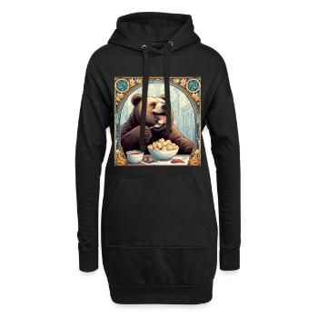 Ours Pelmeni Cadeau Russe - Sweat-shirt à capuche long Femme - noir - Devant