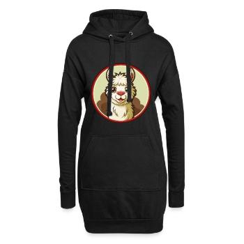 Lama Bunte Kawaii Cartoon Figur Clipart - Hoodie-Kleid - Schwarz - Vorne