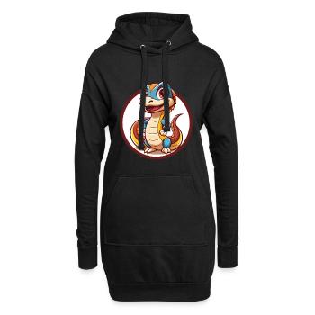 Basilisk Lustige Kawaii Cartoon Clipart Tier Haustier - Hoodie-Kleid - Schwarz - Vorne