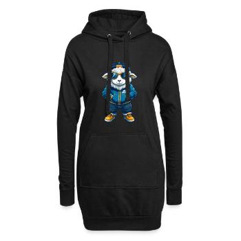 Schaf Cool Cartoon Figur Kawaii Clipart - Hoodie-Kleid - Schwarz - Vorne