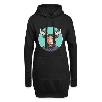 orignal kawaii dessin animé personnage animal visage d’animal - Sweat-shirt à capuche long Femme - noir - Devant