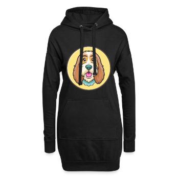 Basset Griffon Vendéen Race de chien Dessin animé Kawaii - Sweat-shirt à capuche long Femme - noir - Devant