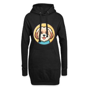 Coton De Tulear Hunderasse Cartoon Kawaii Clipart - Hoodie-Kleid - Schwarz - Vorne