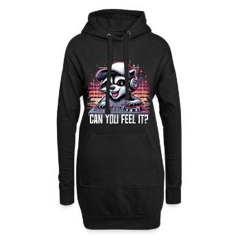 Wachbär DJ kannst du es fühlen Musik Geschenk - Hoodie-Kleid - Schwarz - Vorne
