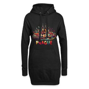 Prag Hauptstadt Tschechien Geschenk - Hoodie-Kleid - Schwarz - Vorne