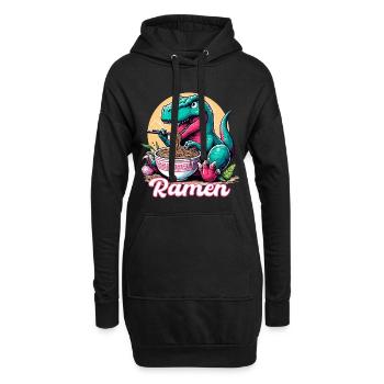 Mignon T-Rex Ramen Dinosaure Cadeau - Sweat-shirt à capuche long Femme - noir - Devant
