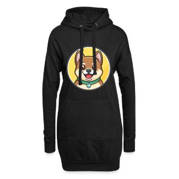 Tang Chien Race Dessin Animé Kawaii Clipart Illustration - Sweat-shirt à capuche long Femme - noir - Devant
