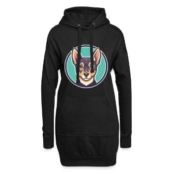 Abyssin Sand Terrier Chien Race Dessin animé Kawaii - Sweat-shirt à capuche long Femme - noir - Devant