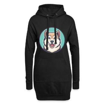 Akbash Hund Rasse Cartoon Kawaii Clipart Tier Haustier - Hoodie-Kleid - Schwarz - Vorne
