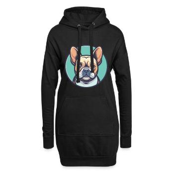 Anglo Français de Petite Venerie Hunderasse Karikatur - Hoodie-Kleid - Schwarz - Vorne